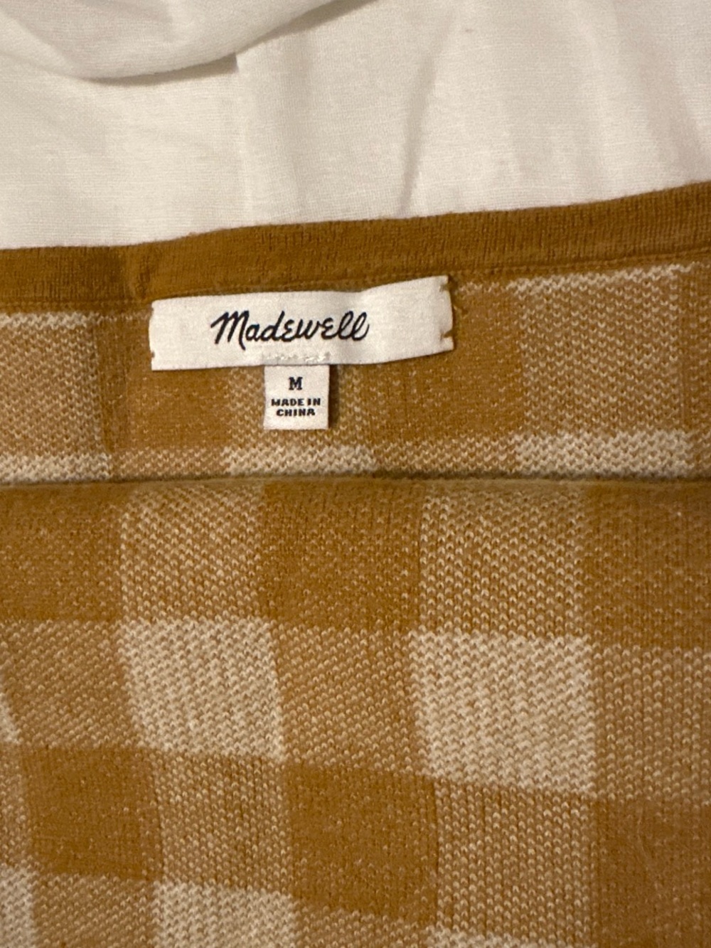 Madewell Mustard and Cream Gingham Knit Tank Top - Picture 2 of 4